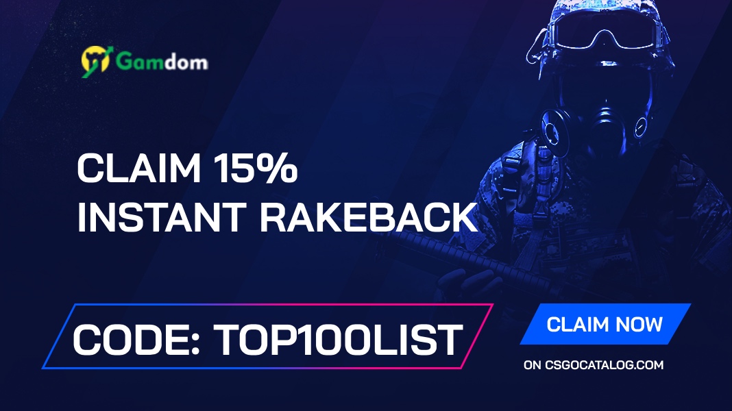 Gamdom Promo Codes with full review: Use “top100list” and claim 15% Rakeback