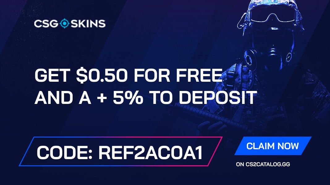 CSGO-Skins Promo Code 2024: Use “REF2AC0A1” and Get $0.50 for free and a + 5% to deposit